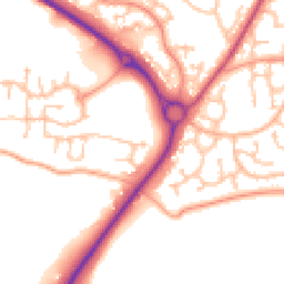 Daytime road noise heatmap for WR9 7GQ