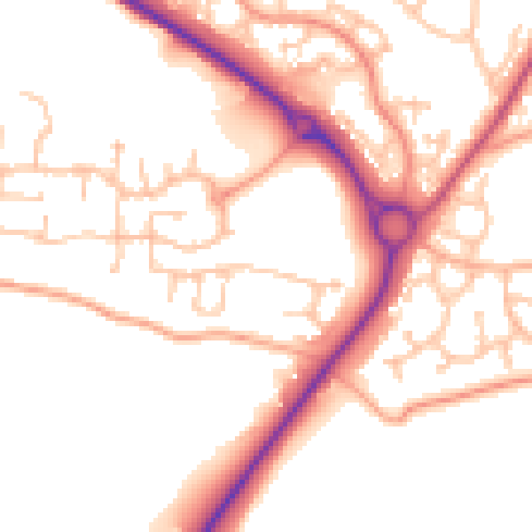 Daytime road noise heatmap for WR9 7GX