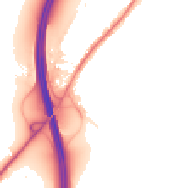Night-time road noise heatmap for WR9 7PZ