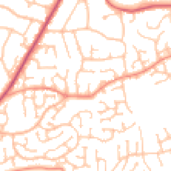 Daytime road noise heatmap for WR9 7QB