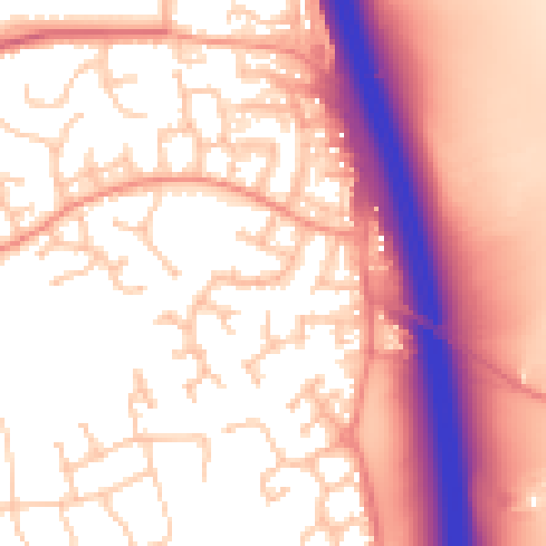 Daytime road noise heatmap for WR9 7RJ