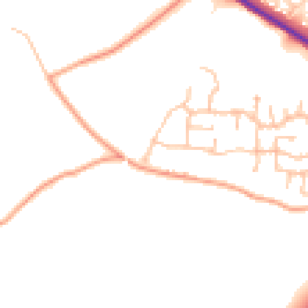 Daytime road noise heatmap for WR9 7UA