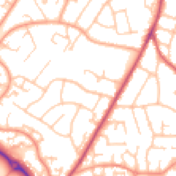 Daytime road noise heatmap for WR9 8NH
