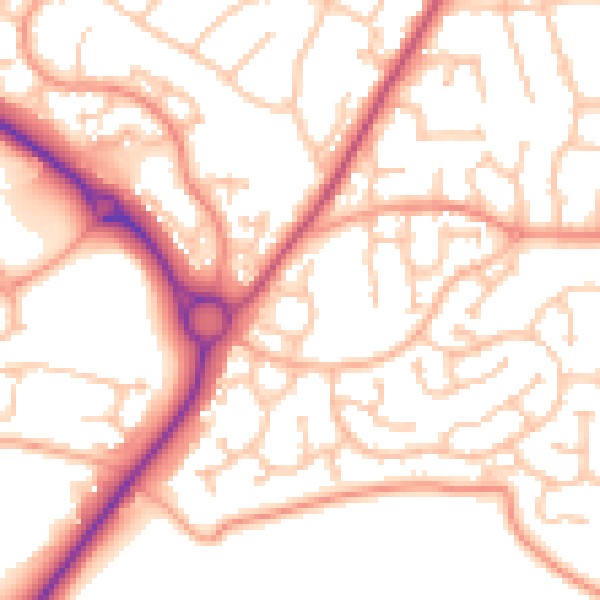 Daytime road noise heatmap for WR9 8UH