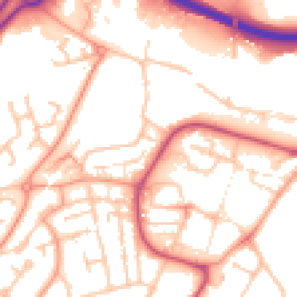 Daytime road noise heatmap for WR9 9BA