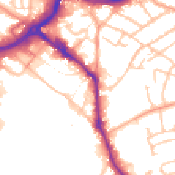 Daytime road noise heatmap for WS10 0AA