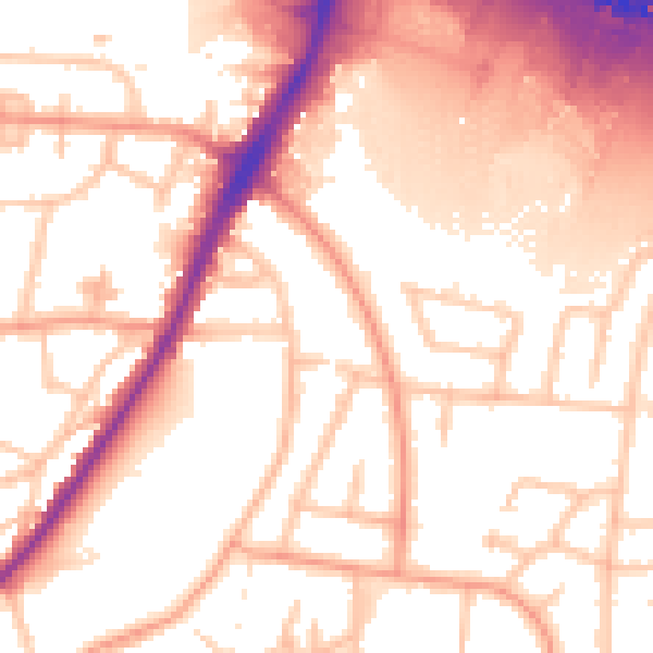 Daytime road noise heatmap for WS10 0AE