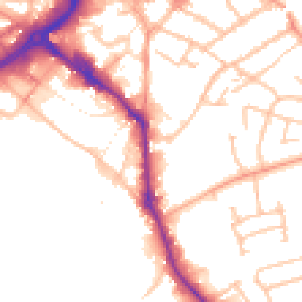 Daytime road noise heatmap for WS10 0AH