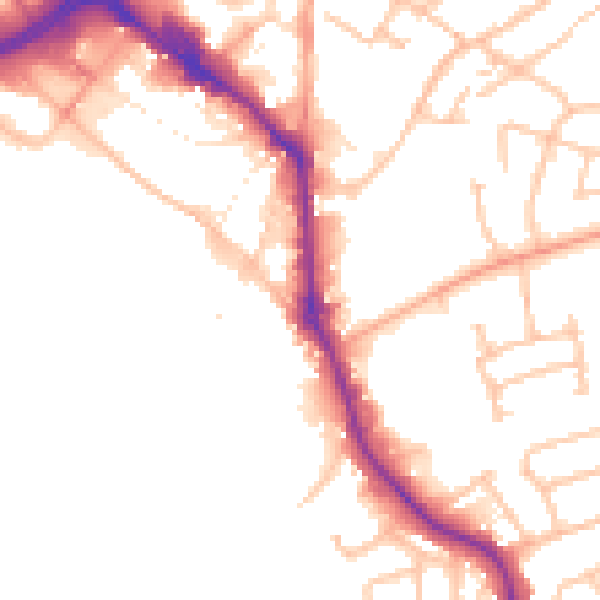 Daytime road noise heatmap for WS10 0AW
