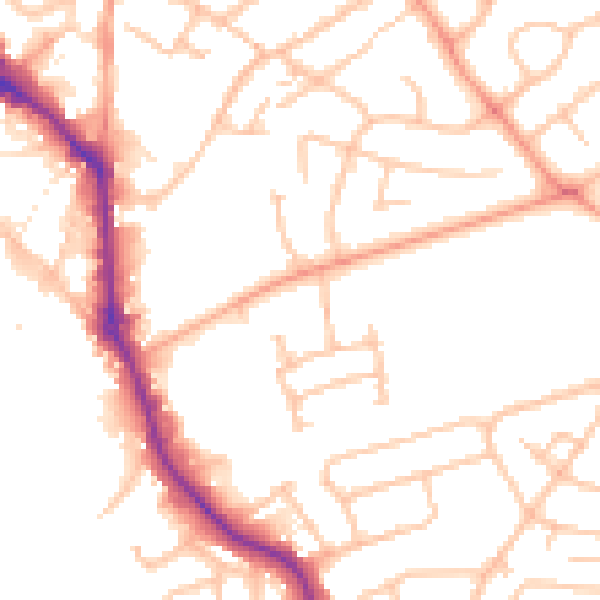 Daytime road noise heatmap for WS10 0BA