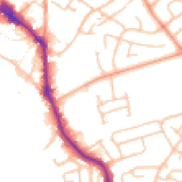 Daytime road noise heatmap for WS10 0BB