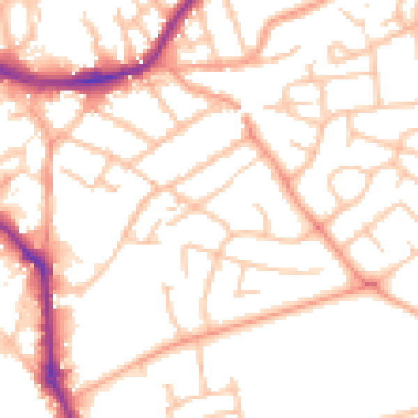 Daytime road noise heatmap for WS10 0BD