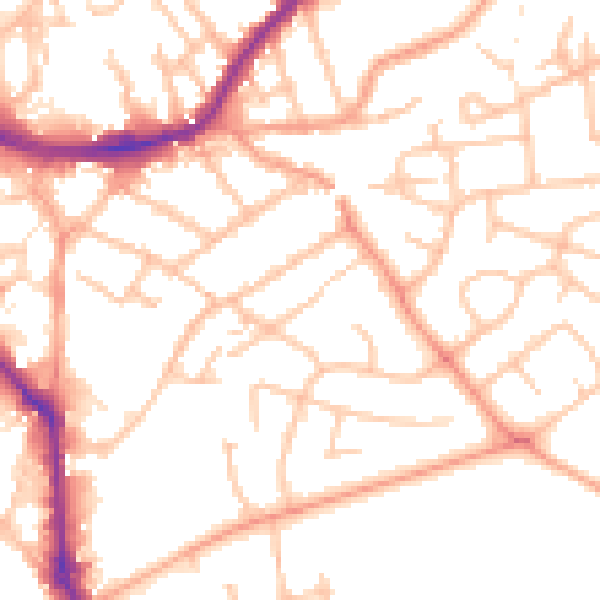 Daytime road noise heatmap for WS10 0BE