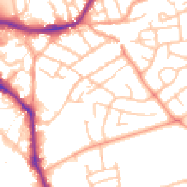Daytime road noise heatmap for WS10 0BG