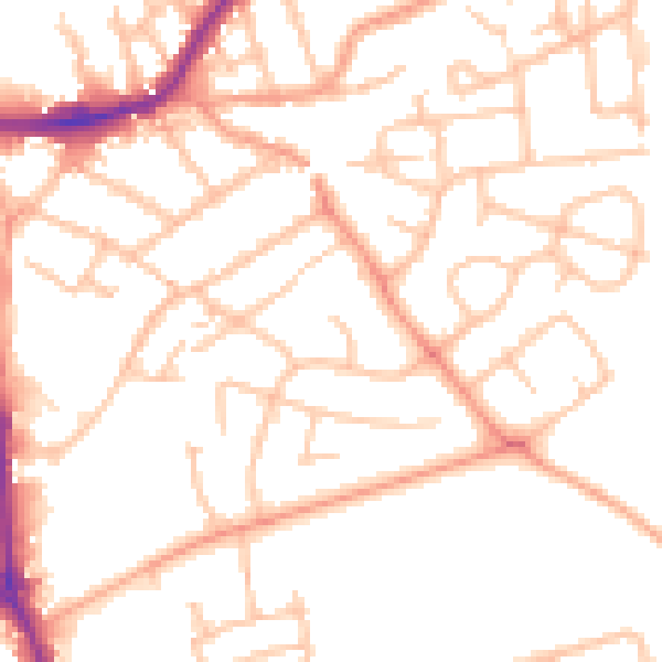 Daytime road noise heatmap for WS10 0BH