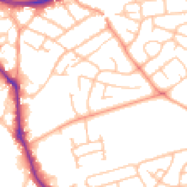 Daytime road noise heatmap for WS10 0BJ