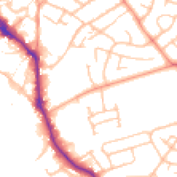 Daytime road noise heatmap for WS10 0BP