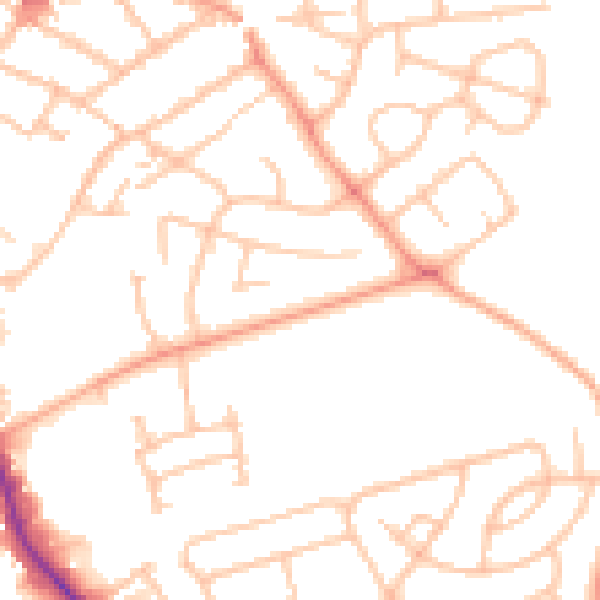 Daytime road noise heatmap for WS10 0BS