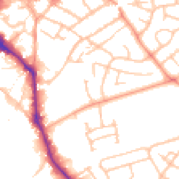 Daytime road noise heatmap for WS10 0BT