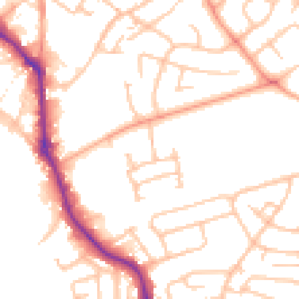Daytime road noise heatmap for WS10 0BX