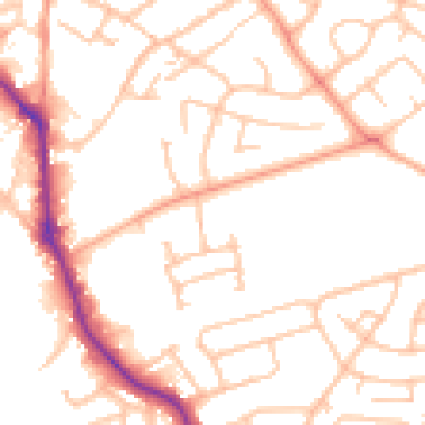Daytime road noise heatmap for WS10 0DA