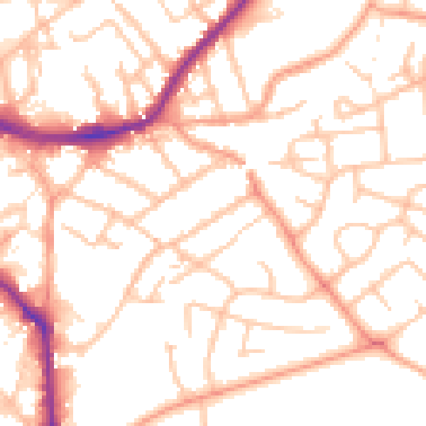 Daytime road noise heatmap for WS10 0DB