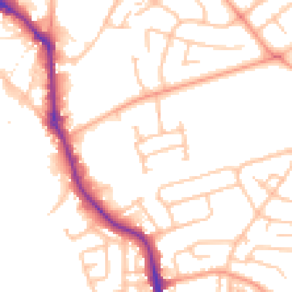 Daytime road noise heatmap for WS10 0DD