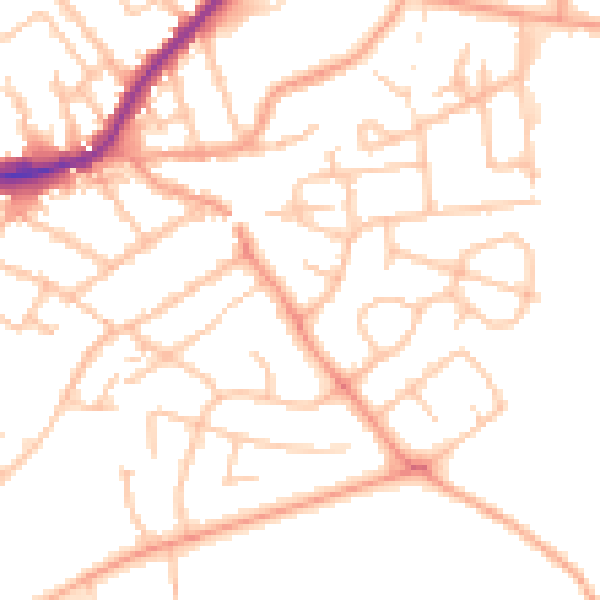 Daytime road noise heatmap for WS10 0DF