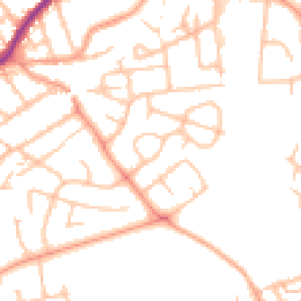 Daytime road noise heatmap for WS10 0DG