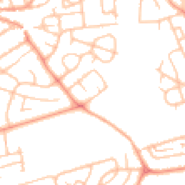 Daytime road noise heatmap for WS10 0DP