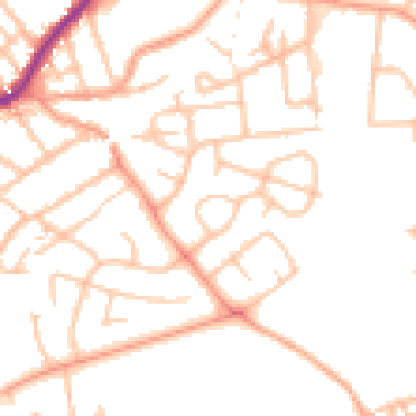 Daytime road noise heatmap for WS10 0DQ