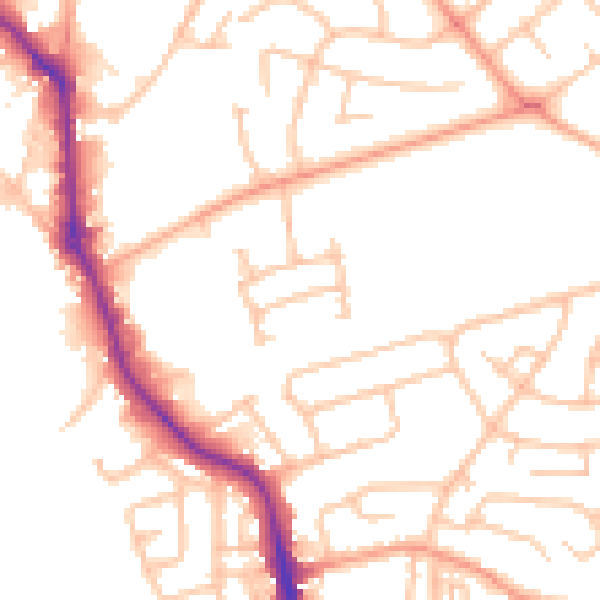 Daytime road noise heatmap for WS10 0DS