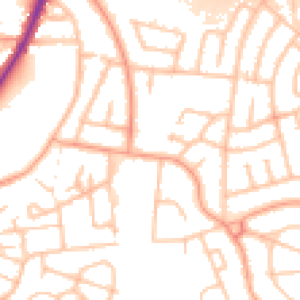 Daytime road noise heatmap for WS10 0DX