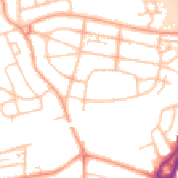 Daytime road noise heatmap for WS10 0JE