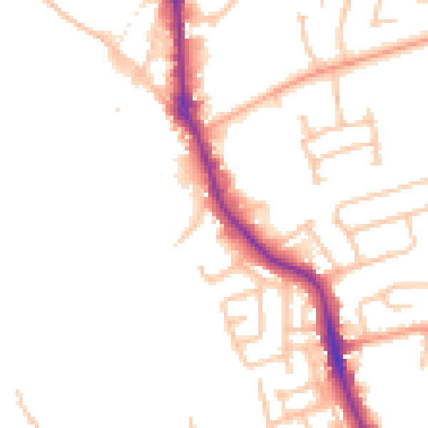 Daytime road noise heatmap for WS10 0NS