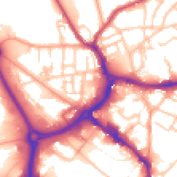 Daytime road noise heatmap for WS10 7DB