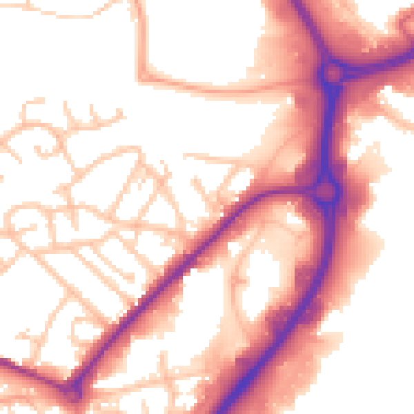Daytime road noise heatmap for WS10 7EL