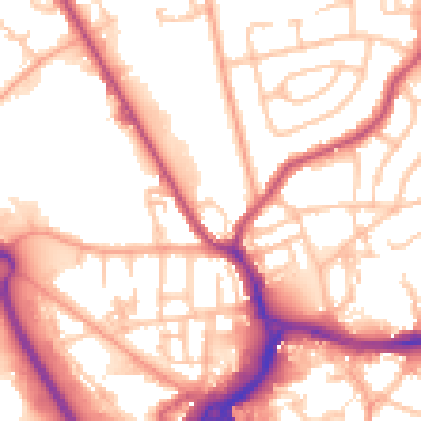 Daytime road noise heatmap for WS10 7HY