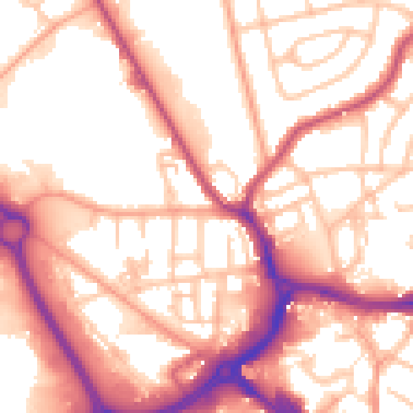 Daytime road noise heatmap for WS10 7JL