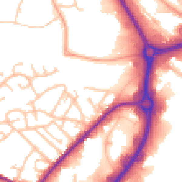 Daytime road noise heatmap for WS10 7LU