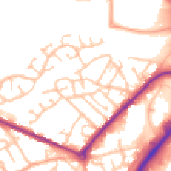 Daytime road noise heatmap for WS10 7NG