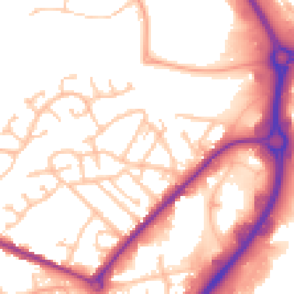 Daytime road noise heatmap for WS10 7NN