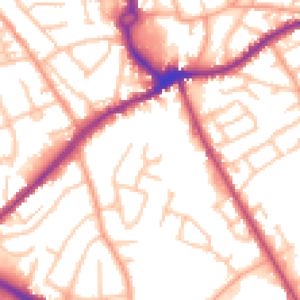 Daytime road noise heatmap for WS10 7NS