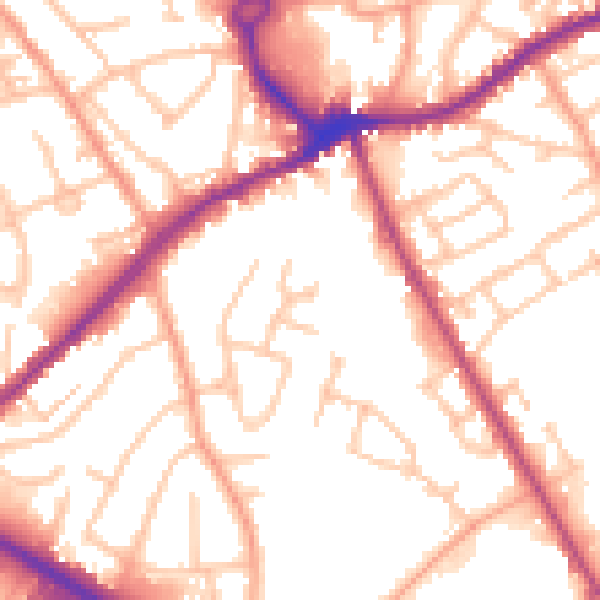 Daytime road noise heatmap for WS10 7NT