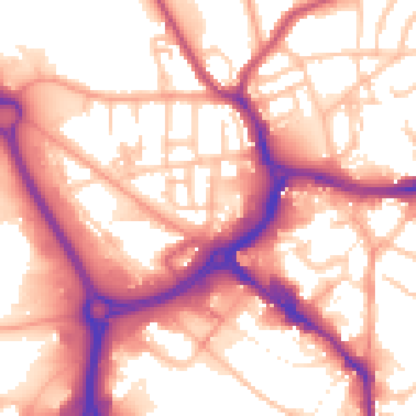 Daytime road noise heatmap for WS10 7PQ