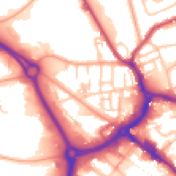 Daytime road noise heatmap for WS10 7QA