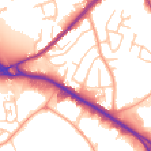 Daytime road noise heatmap for WS10 7QP