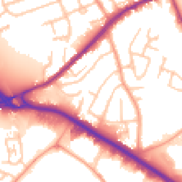 Daytime road noise heatmap for WS10 7QR