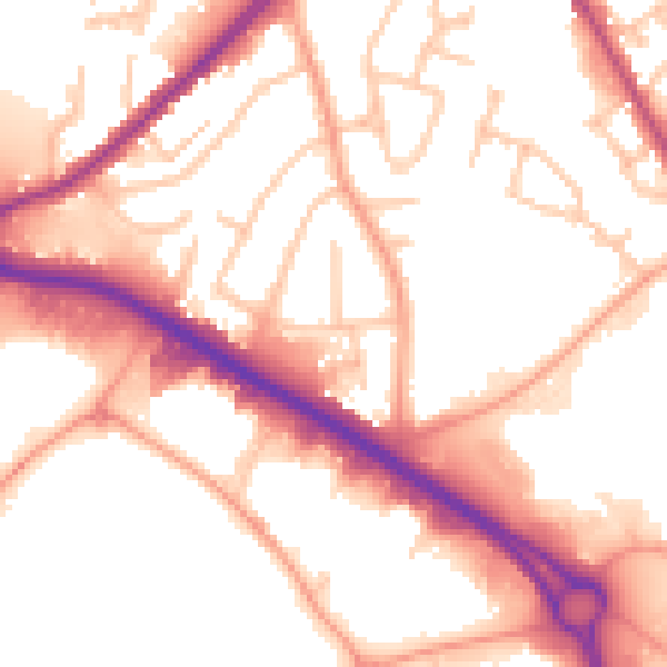 Daytime road noise heatmap for WS10 7QU
