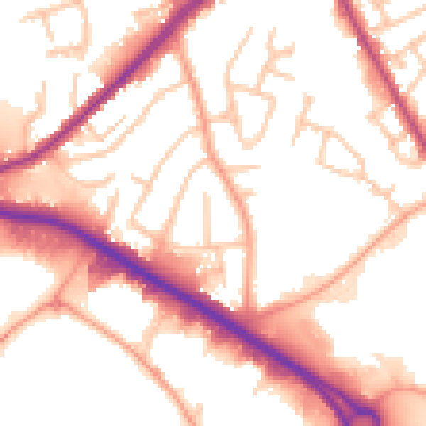 Daytime road noise heatmap for WS10 7QX